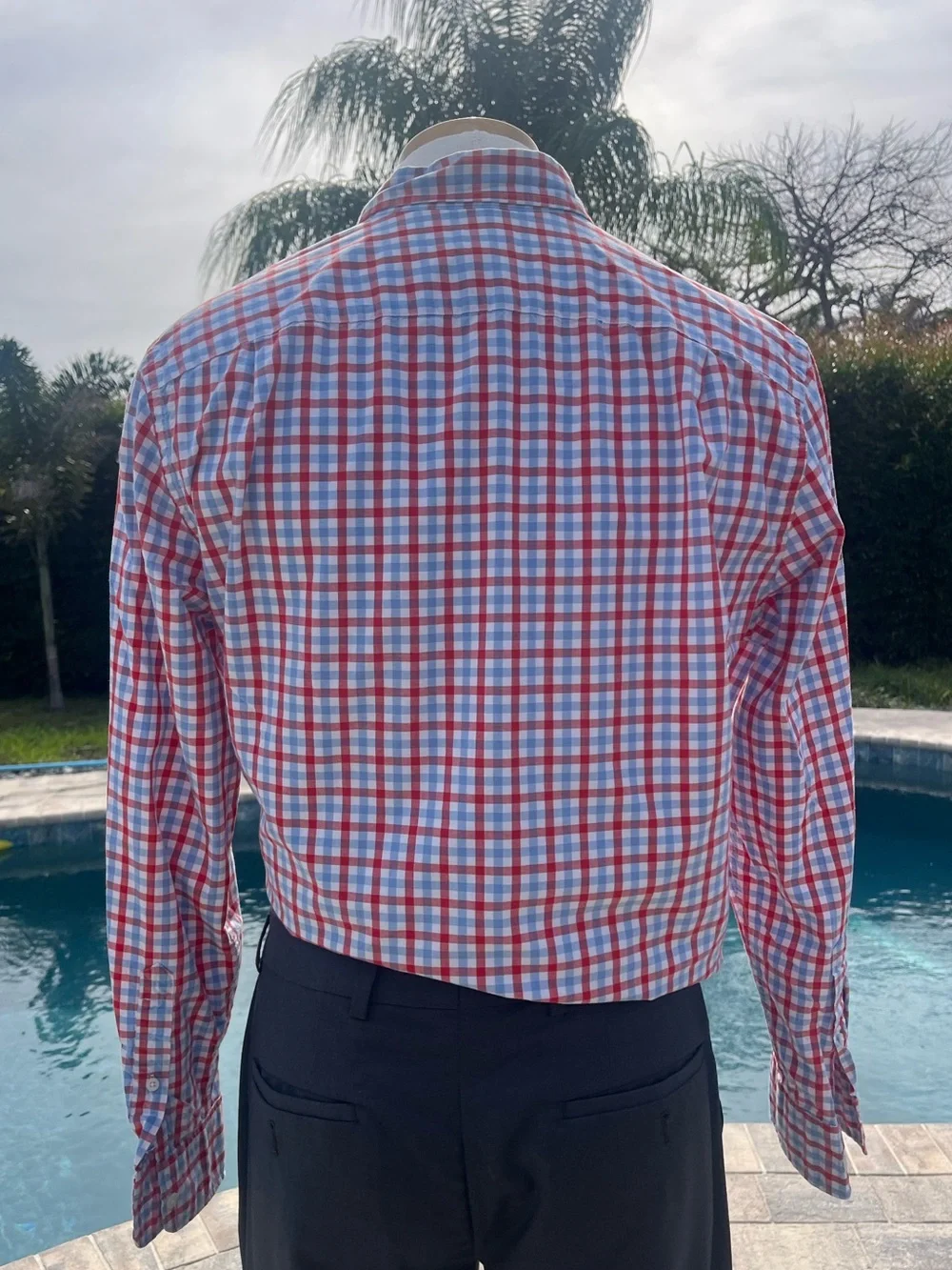 J. Crew Red and Blue Plaid Button-Down Shirt medium